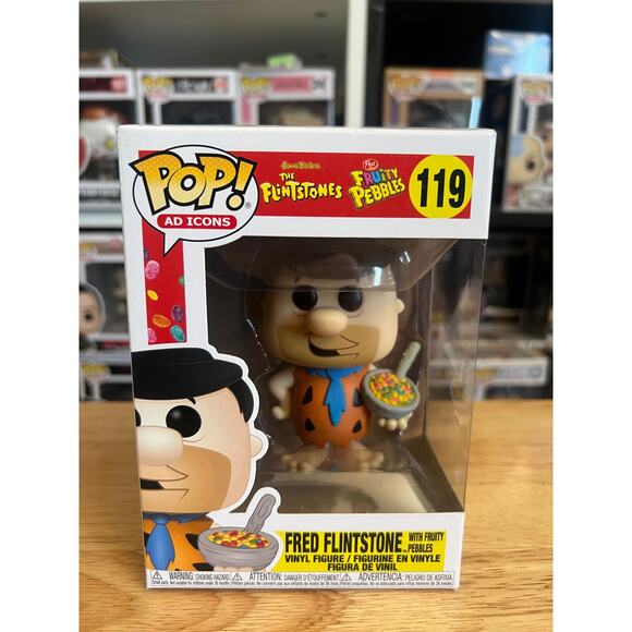 VAULTED Fred Flintstone w/ Fruity Pebbles Funko Pop #119 Ad Icons Post Cereal TV - Picture 1 of 6
